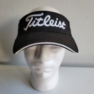 Titleist FootJoy FJ Golf Hat Sun Visor Adjustable Strapback Black‎ White